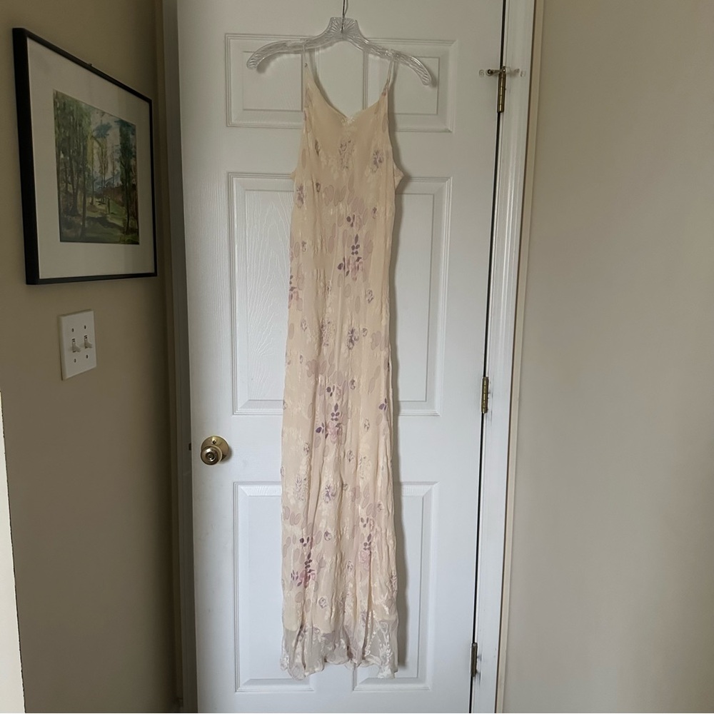Vintage Cream Floral Maxi Dress